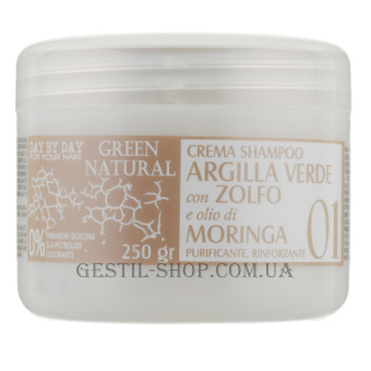 GESTIL Alan Jey Green Natural Cream-Shampoo - Крем-шампунь із зеленою глиною, біосіркою та олією морінги
