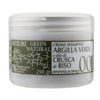 GESTIL Alan Jey Green Natural Argilla Crusca Di Riso Crema Shampoo - Крем-шампунь із зеленою глиною й олією рисових висівок